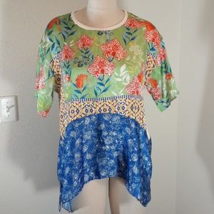 ZARA Womens Flowy Colorful TShirt